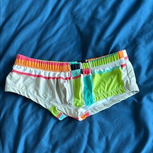 Colorful Striped Mr. Turk Men Swim Shorts